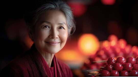 温暖笑容与冰糖葫芦的甜蜜回忆