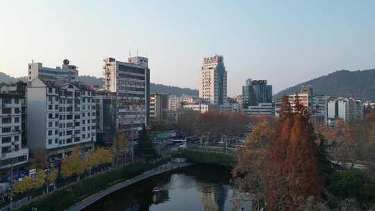 航拍遵义城市风光遵义湘江