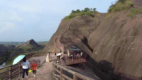 夏天郴州网红景点高椅岭丹霞风貌3视频素材模板下载