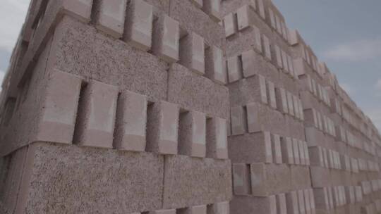 砖厂砖头堆放多角度拍摄LOG视频素材
