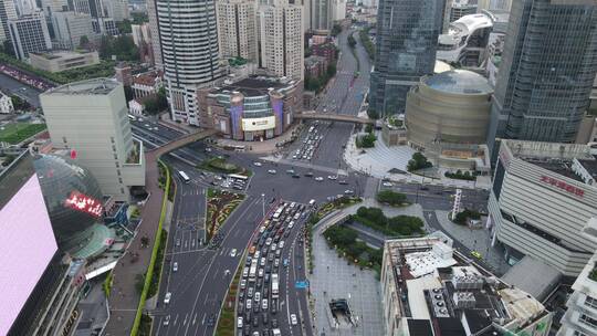 上海徐家汇地标建筑全景4K航拍