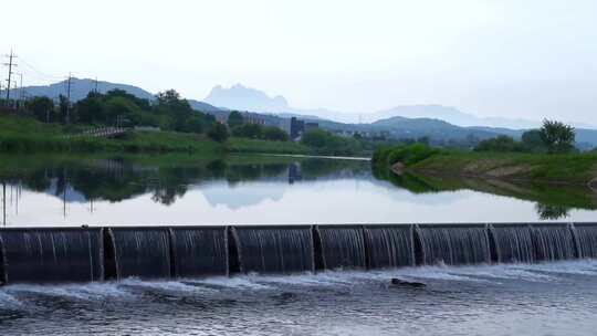 乡村河道小溪溪流风景