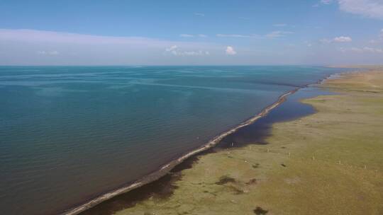 青海湖草原自然风光航拍视频素材模板下载
