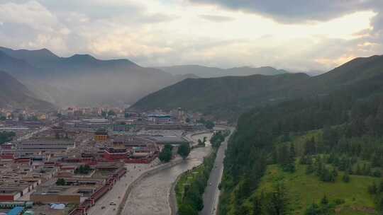 拉卜楞寺  佛教学院  藏族 藏教佛学院视频素材模板下载