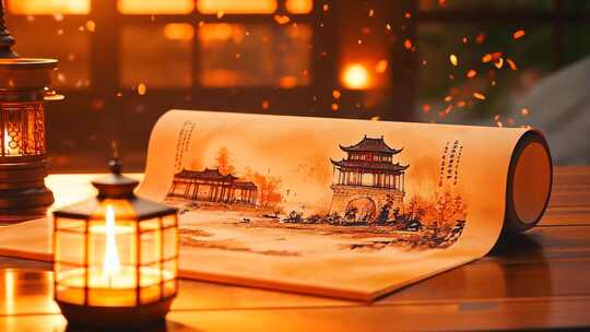 合集 高端雅致的国风场景 灯影卷轴剪纸