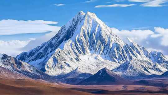 巍峨雪山壮丽全景