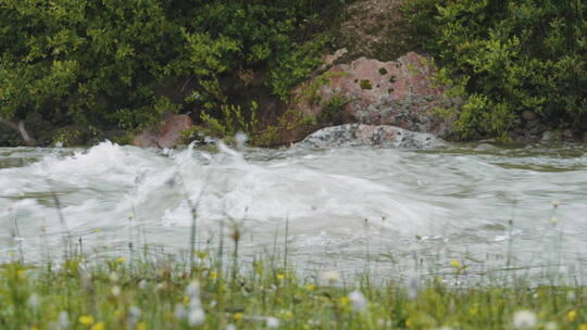 四川阿坝达古冰川流水视频素材模板下载