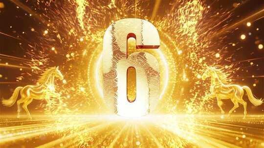 2026马年金色倒计时 震撼开场数字特效