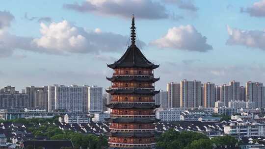 江南姑苏地标报恩寺北寺塔（航拍运镜）