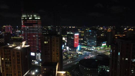 宁波江北区老外滩日转夜景4K航拍