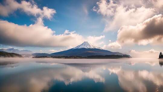 富士山湖泊自然风光