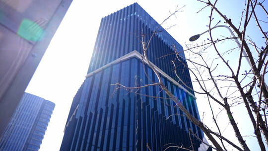 CBD商务写字楼高楼大厦建筑风景初日阳光