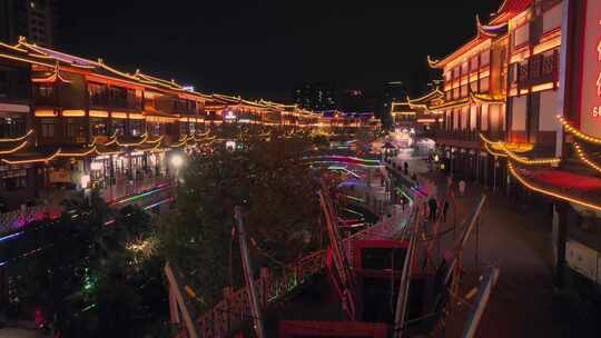 航拍四川眉山城市夜景