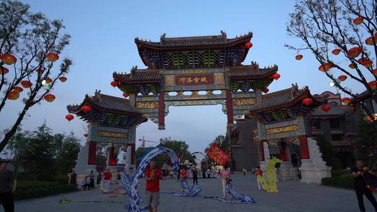 洛阳白马寺国际佛殿泰国寺庙古建筑光影