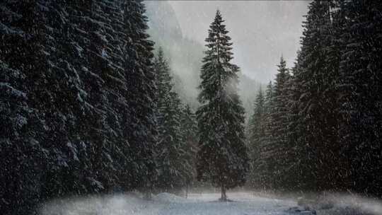 雪花 森林 下雪 冬天