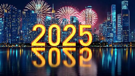 2025新年城市夜景烟花片头