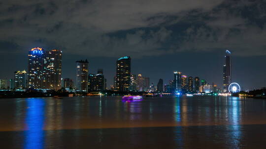 城中河夜景视频素材模板下载