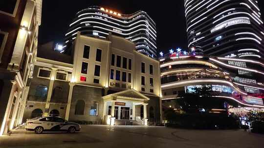 珠江夜景星寰国际商业中心华侨博物馆视频素材模板下载