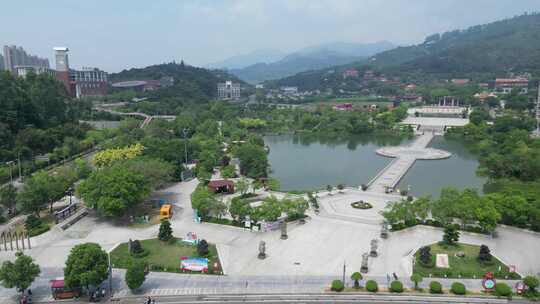 航拍福建莆田南湖公园