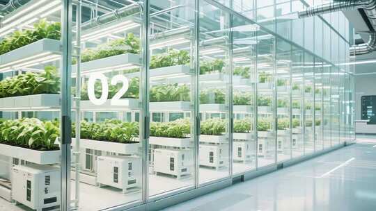 现代化温室大棚蔬菜种植场景