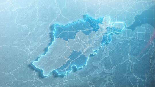 简约大气亮色杭州地图辐射