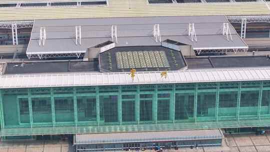 江苏常州火车站航拍天宁区城市地标风景风光视频素材模板下载