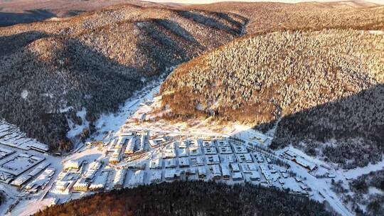 《高清4K60帧》牡丹江中国雪乡航拍林海雪原