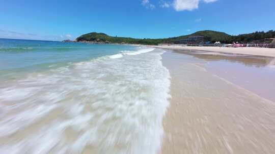 沙滩海浪晴天FPV实拍