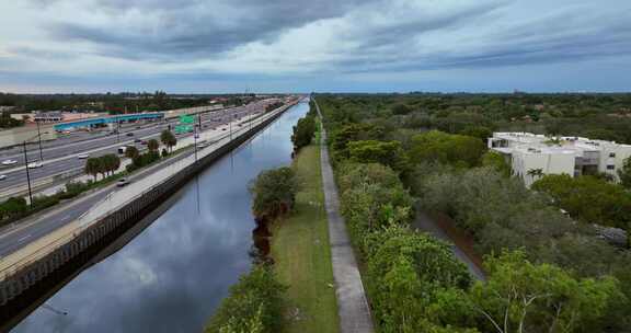 空中视频新河绿道劳德代尔堡种植园佛罗里达州