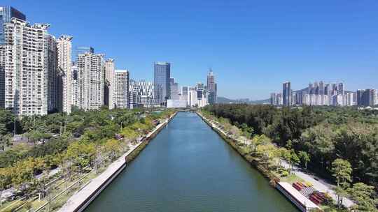 深圳南山大沙河深圳湾科技生态园航拍鸟瞰