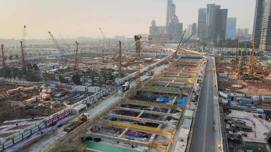 深圳建设 建筑 施工 塔吊 工地 发展视频素材模板下载