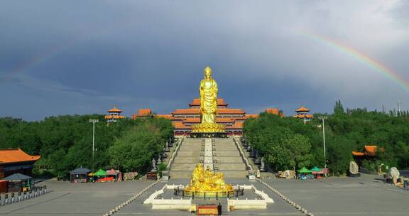 红光山大佛寺彩虹延时