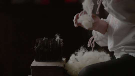 羊毛、编织、女人、线