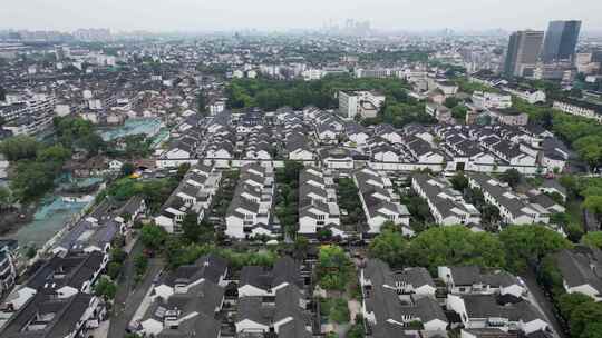 江南水乡苏州园林苏州城市风光航拍视频素材模板下载