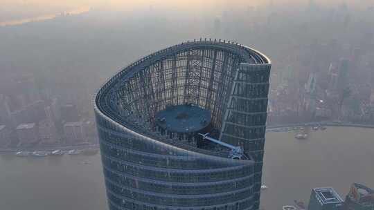上海浦东新区航拍陆家嘴上海中心大厦三件套