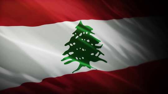 黎巴嫩国旗挥舞-4K视频素材模板下载