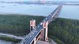 九江长江大桥航拍延时合集高清在线视频素材下载
