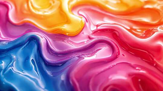 蠕动的彩色丙烯颜料动画背景