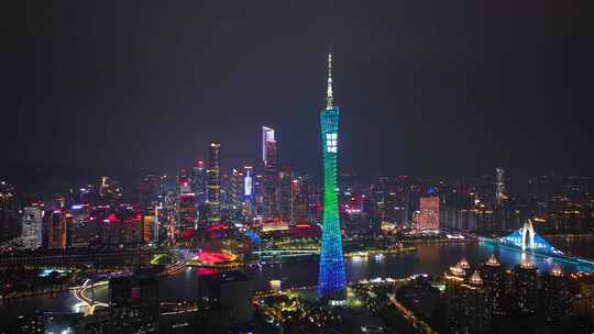 4K航拍广州第十二届国际灯光节