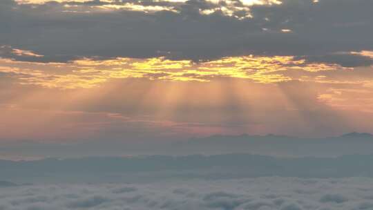 航拍山区云海日出