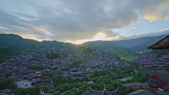 千户苗寨三段延时日出 芦笙场 夜景