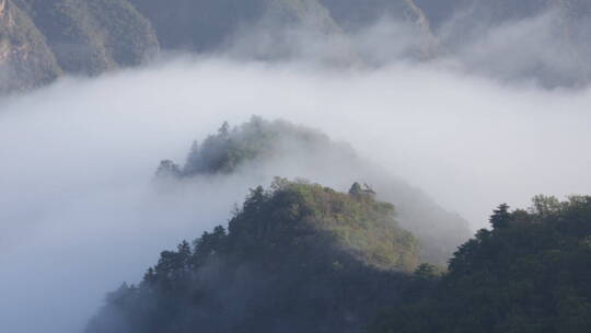 崆峒山云海建筑光影延时