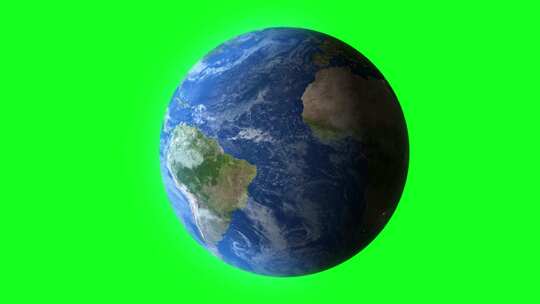 绿幕背景和蓝色的地球视频素材模板下载