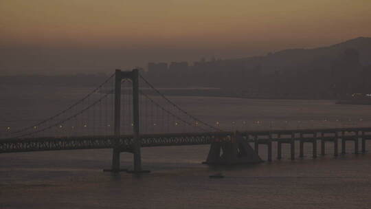 大连星海湾大桥 全画幅黄昏灰片