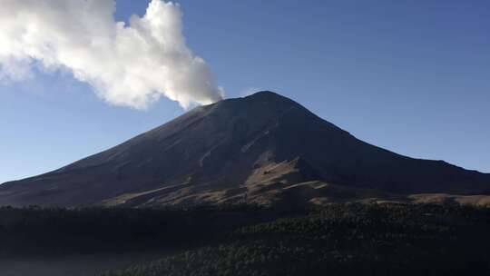 火山，山脉，烟雾，喷发