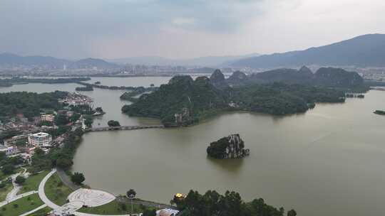 航拍广东肇庆七星山5A景区