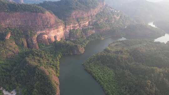 广东韶关丹霞山5A景区日出日落晚霞航拍