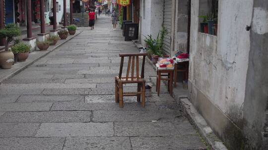 绍兴仓桥直街古街道风景视频