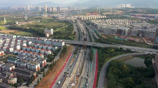 义乌至东阳市域轨道交通在建工程航拍