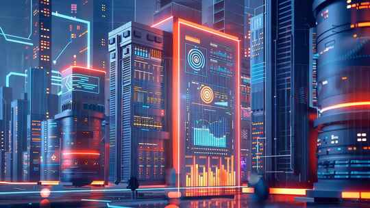 新款炫酷未来 科技虚拟城市建筑物科幻蓝图